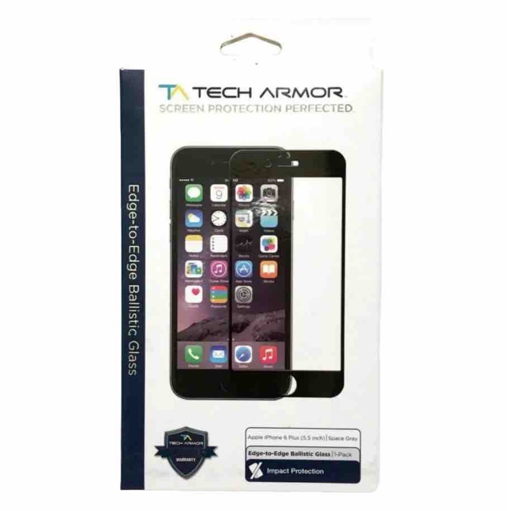 Tech Armor Ballistic Glass Screen Protector iPhone 6 Plus 5.5 inch Space Gray